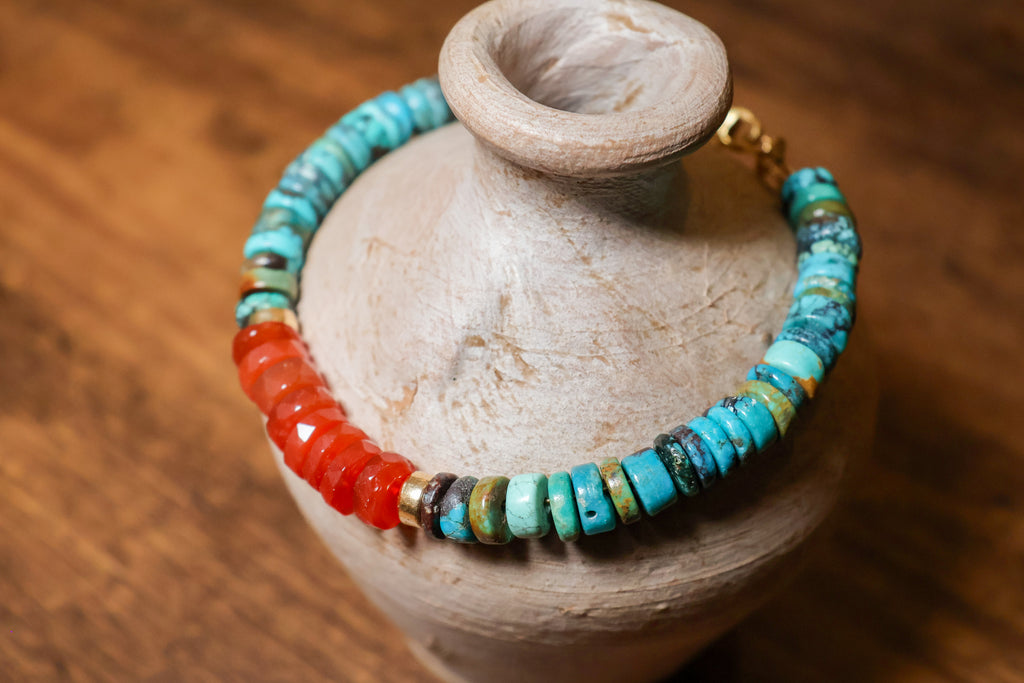 Turquoise Carnelian Bead Bracelets
