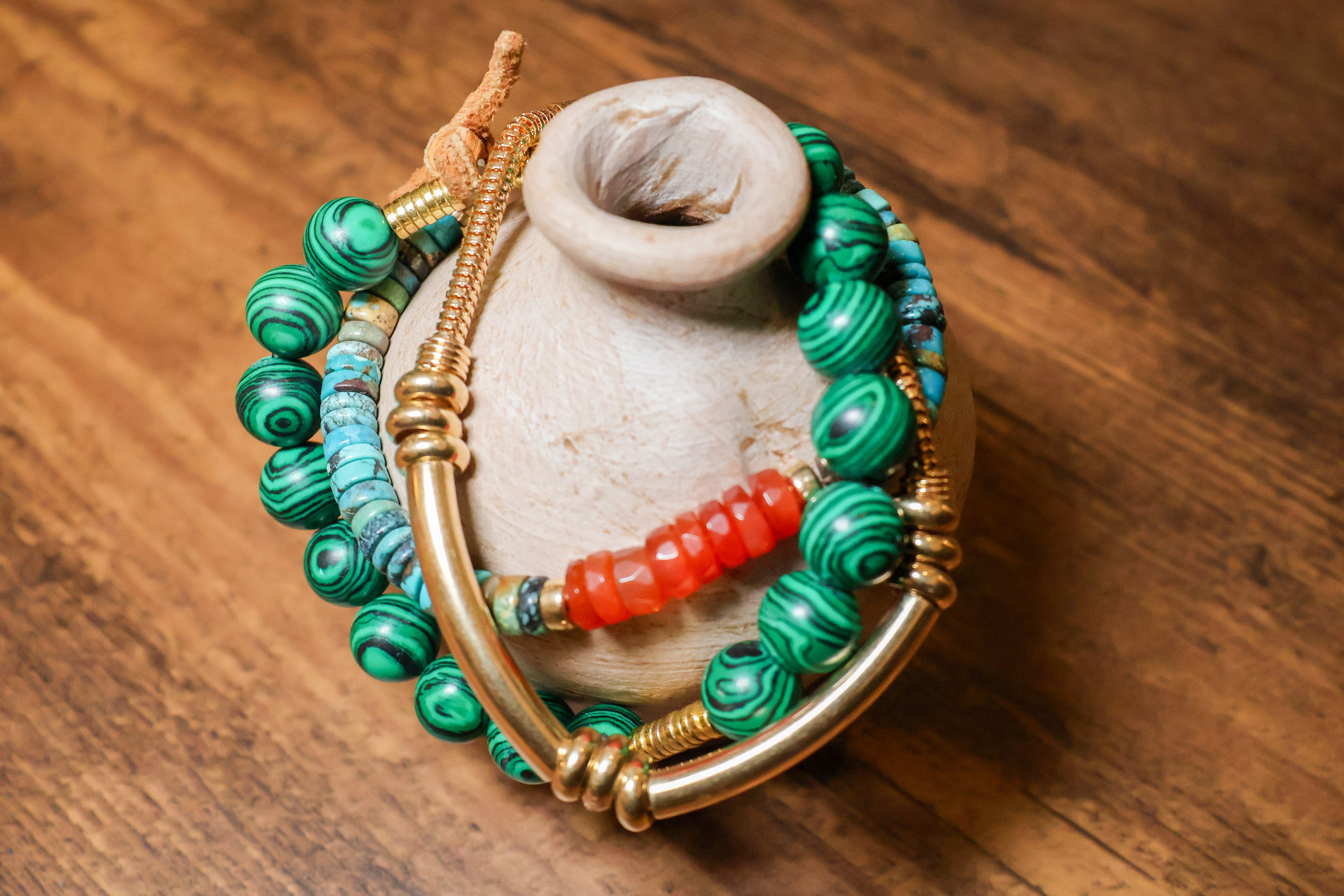 Turquoise Carnelian Bead Bracelets