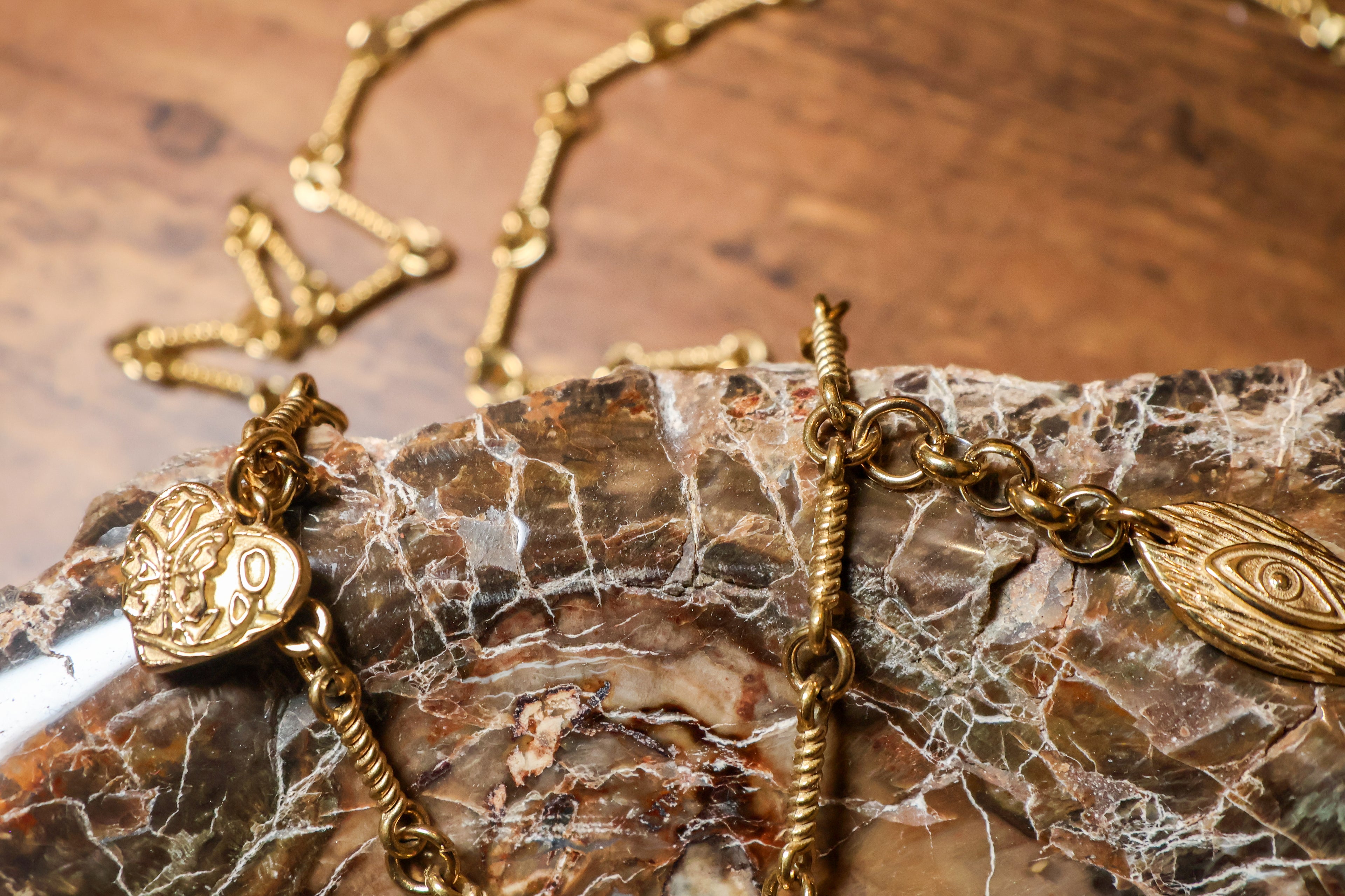 Golden Fish Charm Necklace