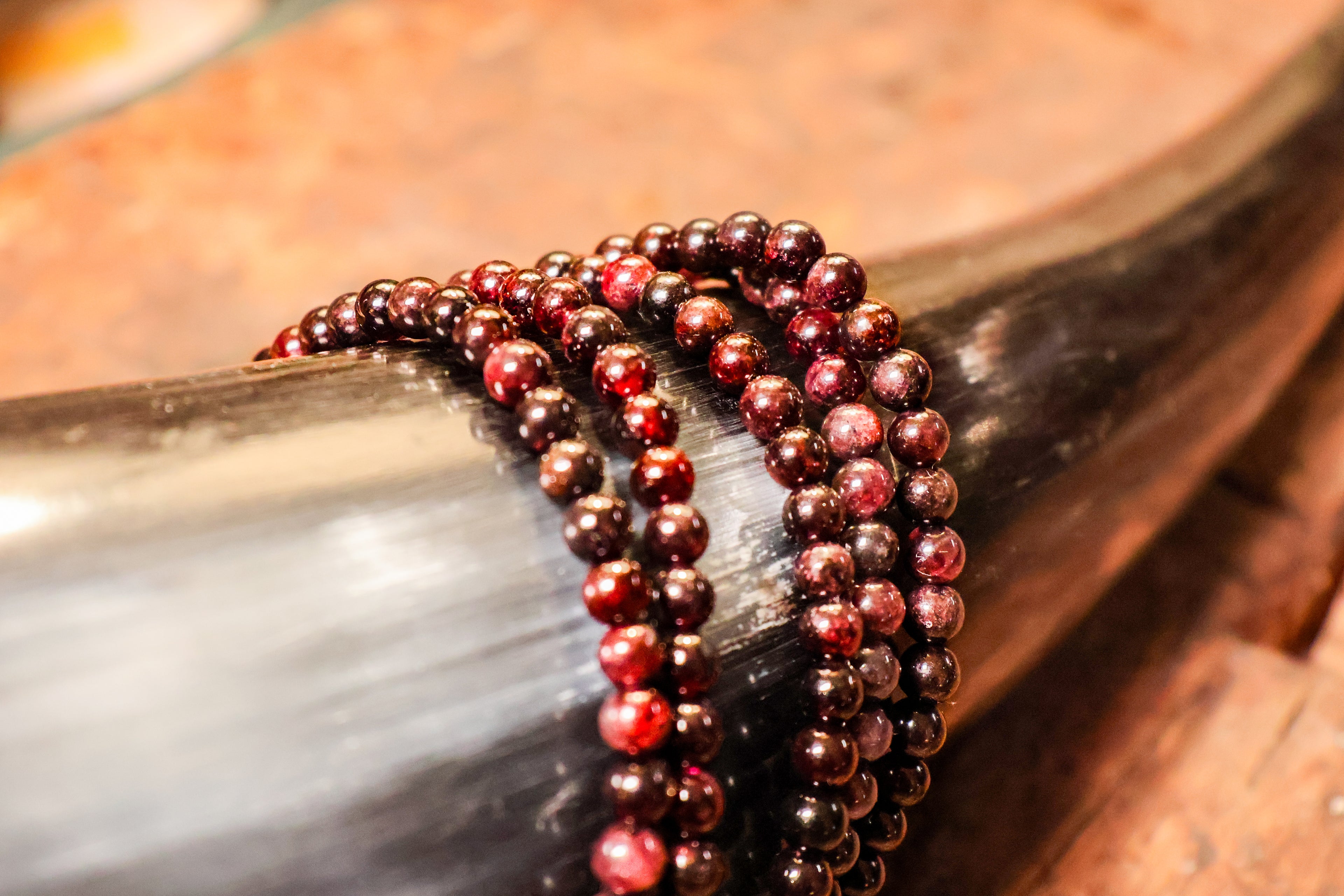 Garnet Bead Bracelet