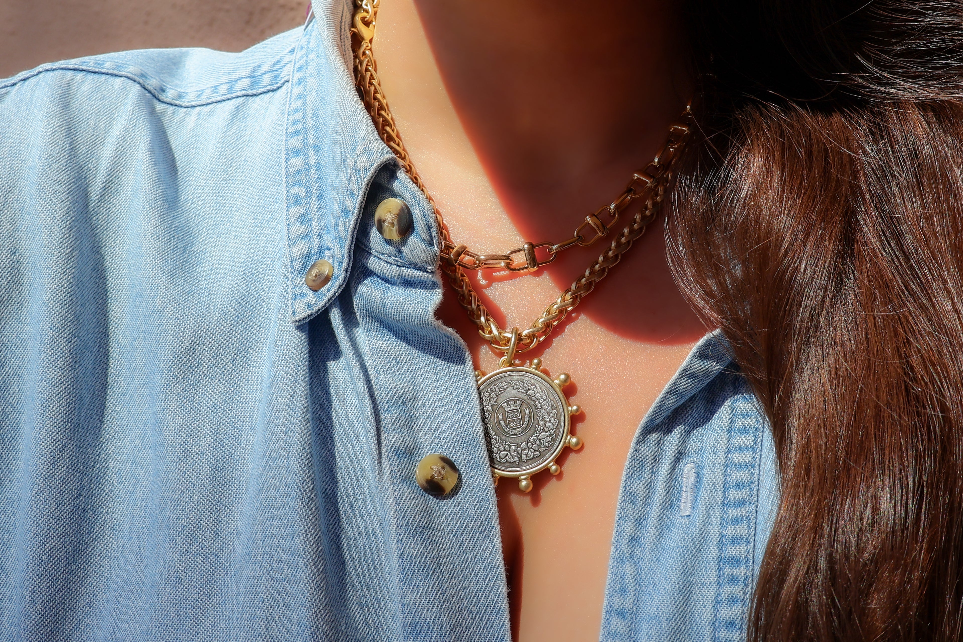 Golden Queen Bee Medallion