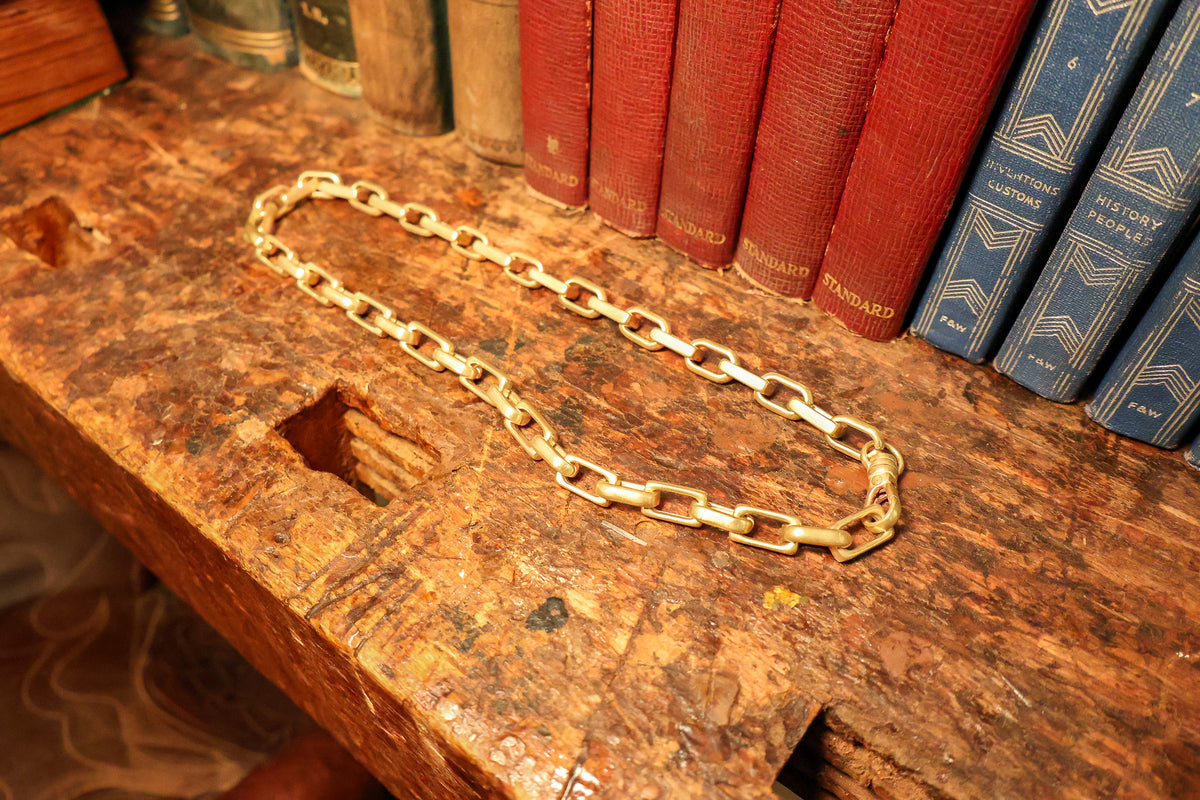 Box Link Brass Cable Chain Necklace