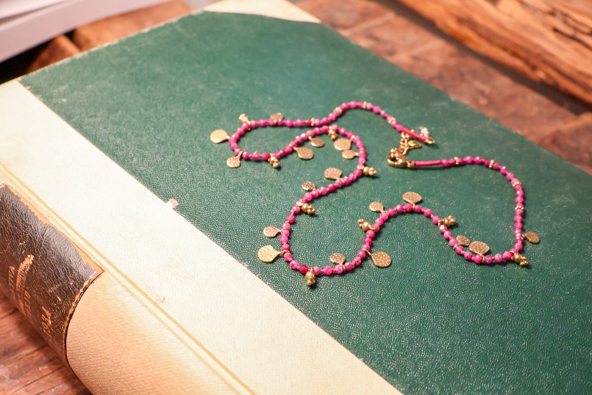 Ruby Rose Gem Stone Necklace